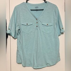 Croft & Barrow Women's Light Blue V-Neck Tunic